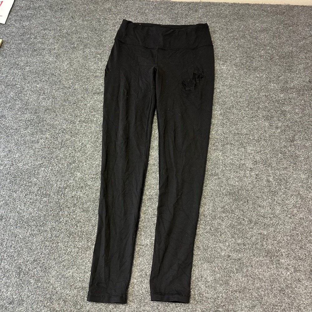 VSX Leggings Womens Size S Black High Waisted Athletic Sport Rips Distressed
